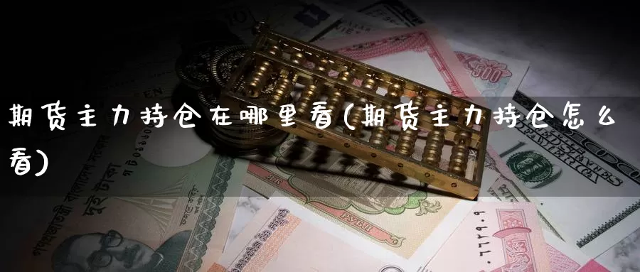 期货主力持仓在哪里看(期货主力持仓怎么看)_https://www.ercigouzaozhubeng.com_恒指期货_第1张